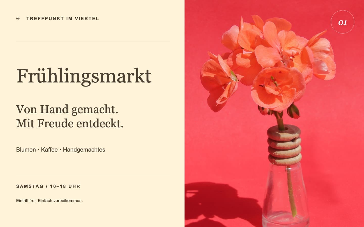 Veranstaltungsplakate: Vorher — Frühlingsmarkt