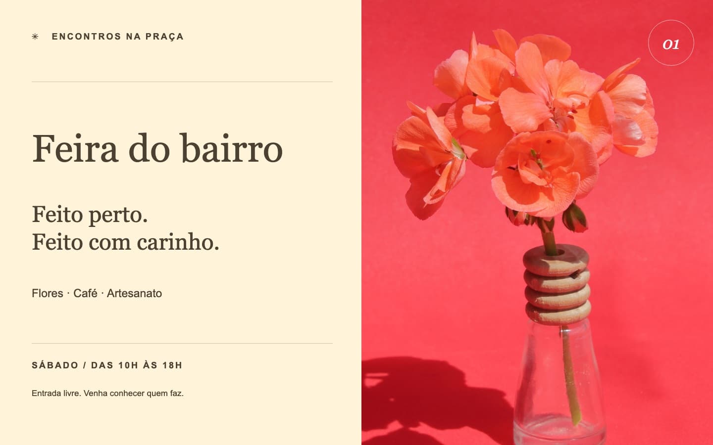 Cartazes de eventos: Antes — Feira do bairro