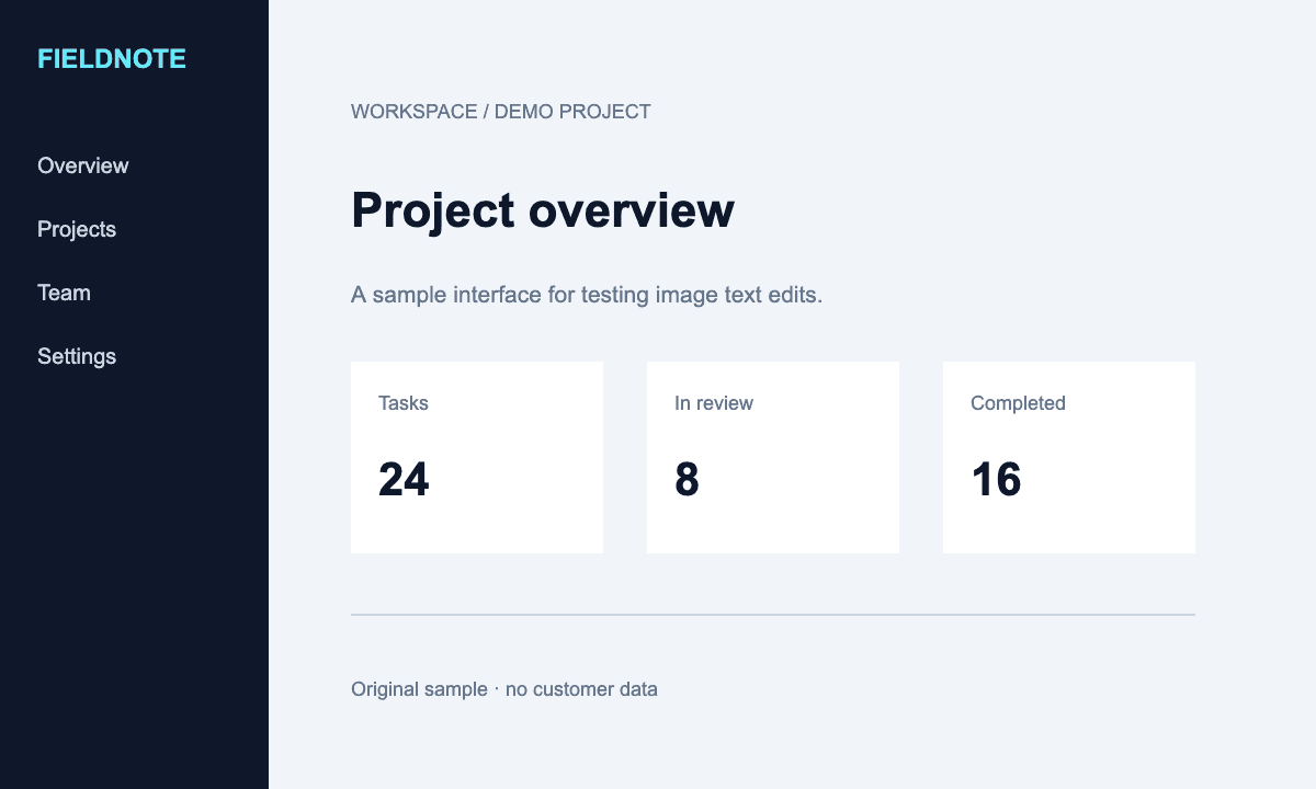 Before: Project overview